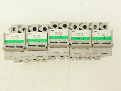 IDEC NC1V-2100 Circuit Breaker 2-Pole 220vAC/125vDC 5A 10A 20A Lot of 14