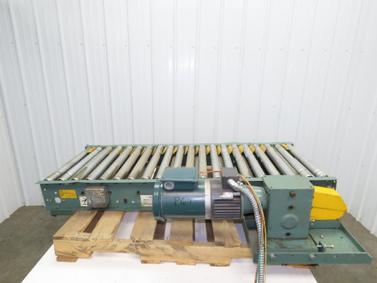 Hytrol 24"x 60" Accumulation Roller Conveyor 21"BF V-Belt End Drive 1Hp 230/460V
