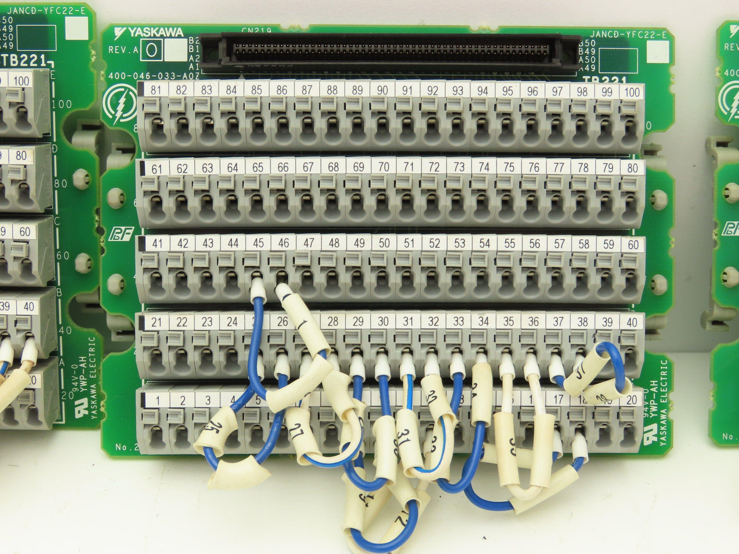 Yaskawa YWP-AH Cable Connector Terminal 100 Pin Rev A DIN Mountable Lot of 3