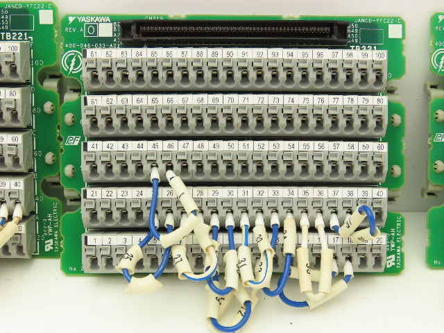 Yaskawa YWP-AH Cable Connector Terminal 100 Pin Rev A DIN Mountable Lot of 3