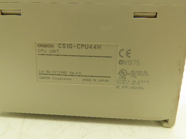 Omron CS1G-CPU44H Ver 4.0 Sysmac Programmable Controller CPU Unit PLC Module