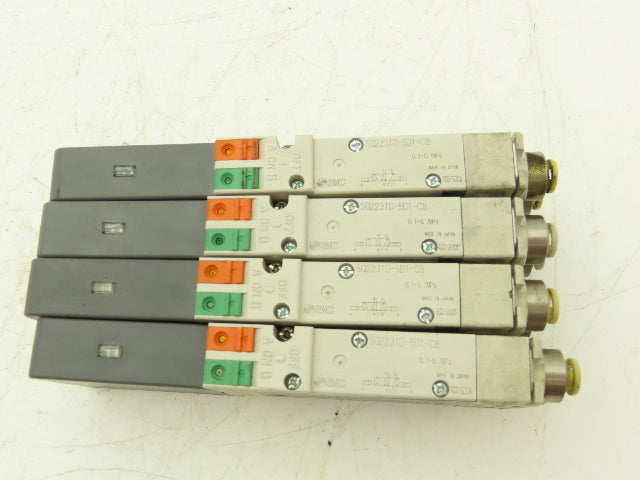SMC SQ2231D-5D1-C8 Pneumatic 5 Port 2 Pos Double Solenoid Valve 24VDC Lot of 4