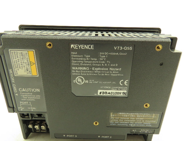 Keyence VT3-Q5S Interface Touch Panel PLC 24vDC 650mA *Cracked Housing