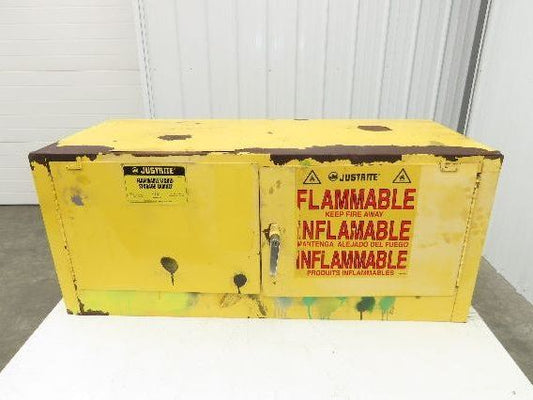Justrite 25801 Yellow Flammable Safety Cabinet 12 Gallon Liquid Piggyback