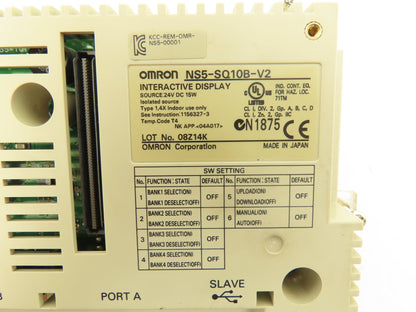 Omron NS5-SQ10B-V2 PLC Interactive Display 5.7" LCD 24V 15W Ver 3.19 Cover