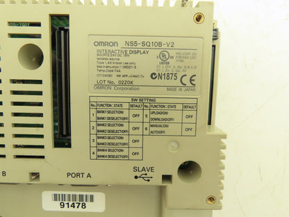 Omron NS5-SQ10B-V2 PLC Interactive Display 5.7" LCD 24V 15W *WILL NOT POWER UP