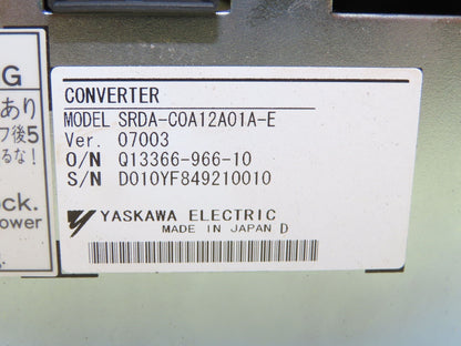 Yaskawa Electric SRDA-C0A12A01A-E ServoPack Converter Drive Ver 07003