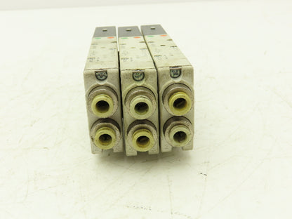 SMC SQ2231D-51-C6 Pneumatic 5 Port 2 Pos. Double Solenoid Valve 24V Lot of 3