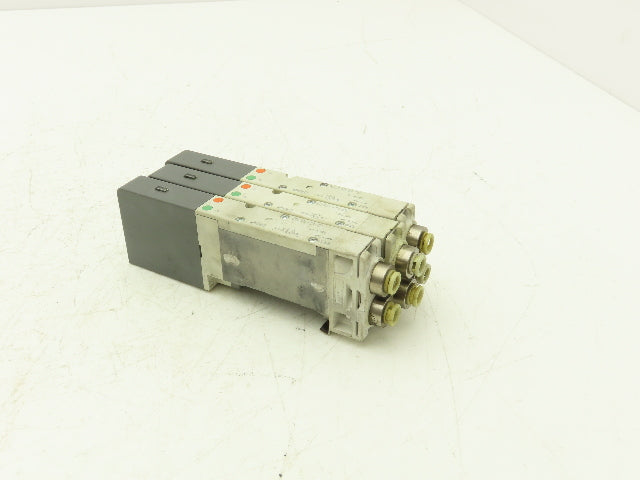 SMC SQ2231D-51-C6 Pneumatic 5 Port 2 Pos. Double Solenoid Valve 24V Lot of 3