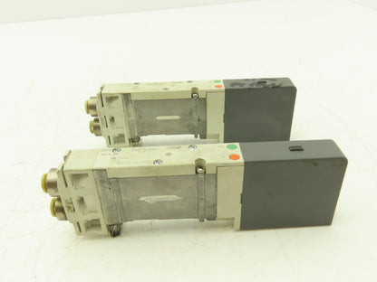 SMC SQ2231D-51-C6 Pneumatic 5 Port 2 Pos. Double Solenoid Valve 24V Lot of 2
