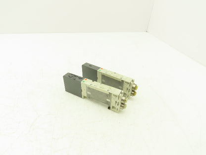 SMC SQ2231D-51-C6 Pneumatic 5 Port 2 Pos. Double Solenoid Valve 24V Lot of 2