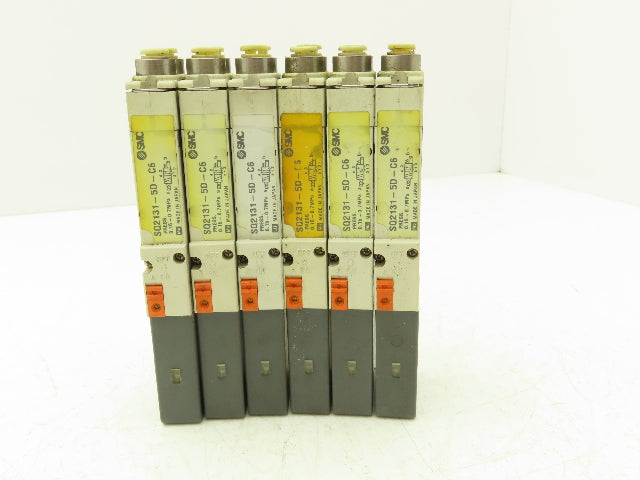 SMC SQ2131D-5D-C6 Pneumatic 5 Port 2 Pos. Single Solenoid Valve 24V Lot of 6