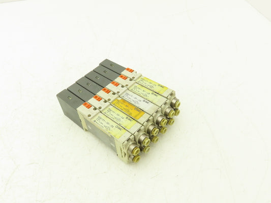 SMC SQ2131D-5D-C6 Pneumatic 5 Port 2 Pos. Single Solenoid Valve 24V Lot of 6