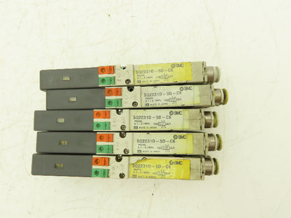 SMC SQ2231D-5D-C6 Pneumatic 5 Port 2 Pos. Double Solenoid Valve 24V Lot of 5