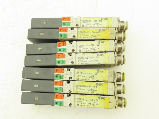 SMC SQ2231D-5D-C8 Pneumatic 5 Port 2 Pos. Double Solenoid Valve 24V Lot of 7