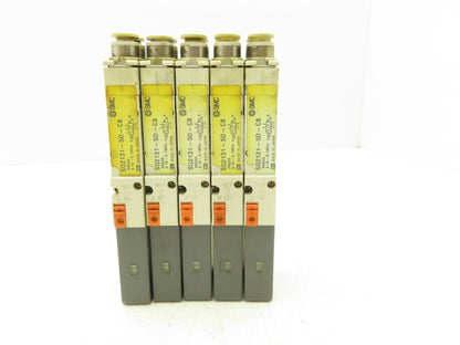 SMC SQ2131D-5D-C8 Pneumatic 5 Port 2 Pos. Single Solenoid Valve 24V Lot of 5