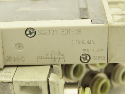 SMC SQ2131-5D1-C6 Pneumatic 5 Port 2 Pos. Single Solenoid Valve 24V Lot of 7