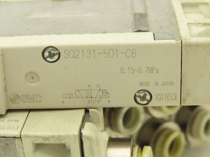 SMC SQ2131-5D1-C6 Pneumatic 5 Port 2 Pos. Single Solenoid Valve 24V Lot of 7