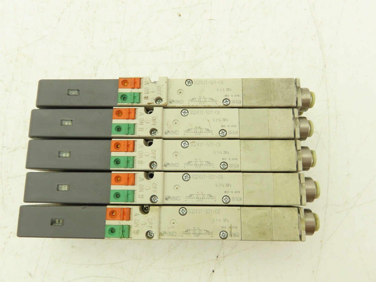 SMC SQ2431D-5D1-C6 Pneumatic 5 Port 4 Pos. Double Solenoid Valve 24V Lot of 5