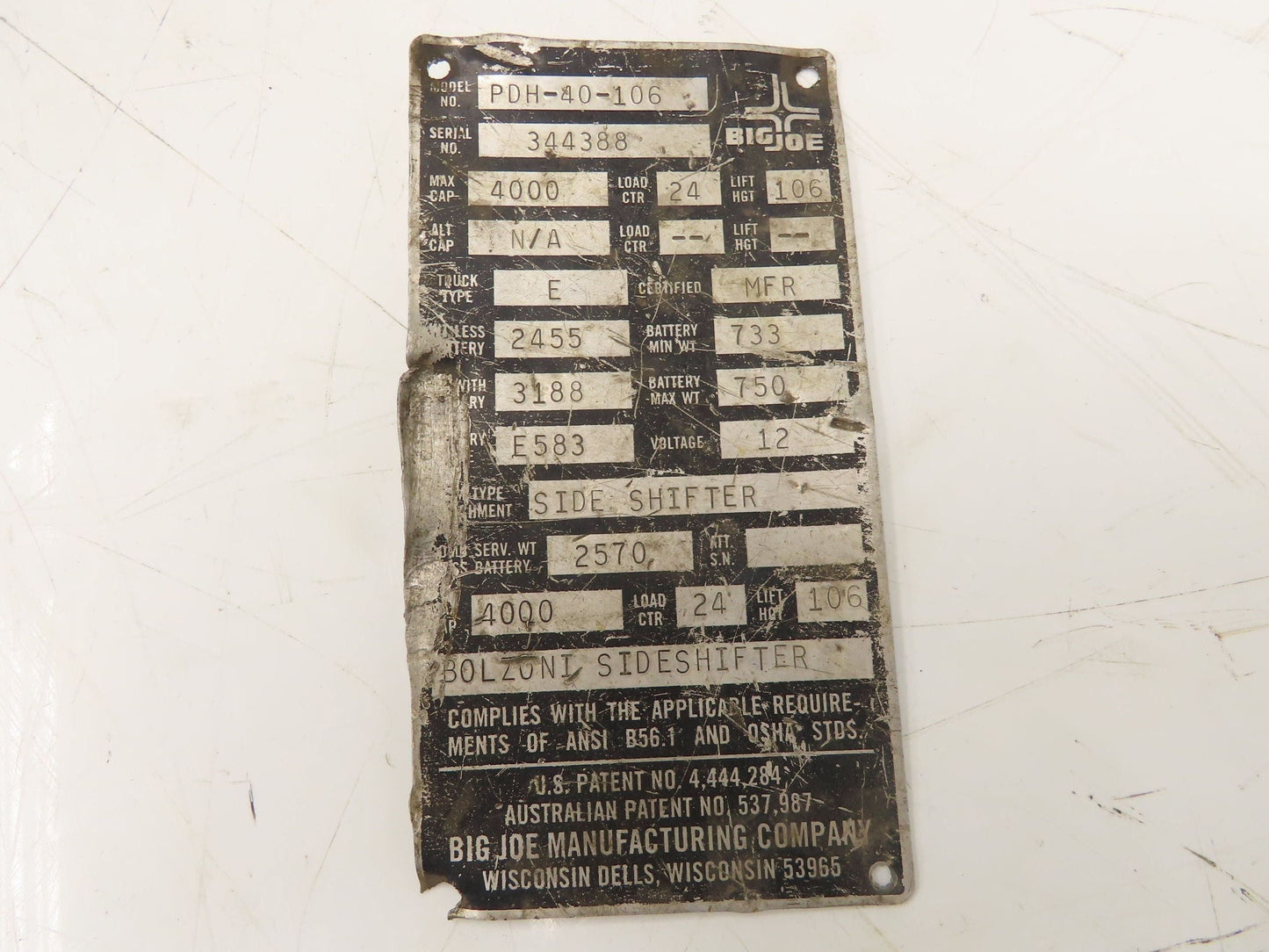 Big Joe PDH-40-106 Forklift Walkie Stacker Drive Unit Wheel Motor Brake 12vDC