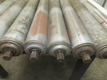 2.5" Gravity Conveyor Roller 52"BF Pallet Conveyor 11/16" Hex Axle  Lot of 10