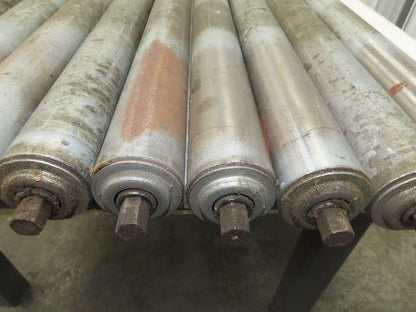 2.5" Gravity Conveyor Roller 52"BF Pallet Conveyor 11/16" Hex Axle  Lot of 10