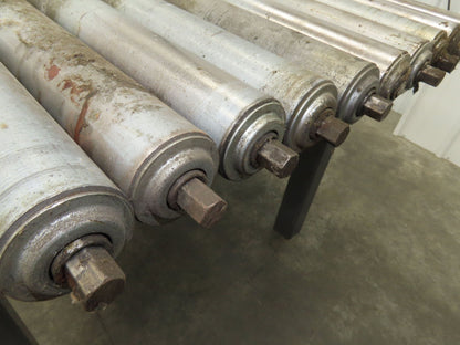 2.5" Gravity Conveyor Roller 52"BF Pallet Conveyor 11/16" Hex Axle  Lot of 10