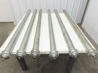 2.5" Galvanized Conveyor Roller Double Sprocket 52" Pallet Conveyor Lot of 6