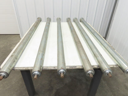 2.5" Galvanized Conveyor Roller Double Sprocket 52" Pallet Conveyor Lot of 6