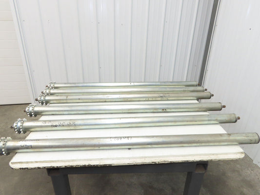2.5" Galvanized Conveyor Roller Double Sprocket 52" Pallet Conveyor Lot of 6