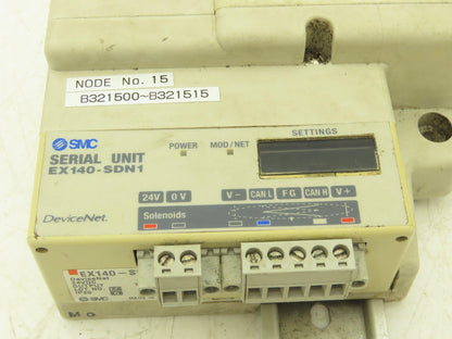 SMC SS5Q23-03SDQ-D-00T Pneumatic Valve Manifold Devicenet 3 Station DIN mounted