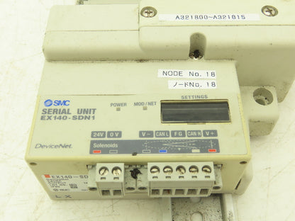 SMC SS5Q23-04SDQ-D-00T Pneumatic Manifold Devicenet 4 Station DIN mounted