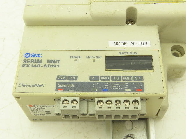 SMC SS5Q23-05SDQ-D-00T Pneumatic Manifold Devicenet 5 Station DIN mounted