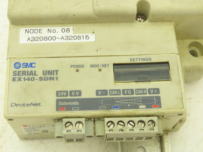 SMC SS5Q23-07SDQ-D-00T Pneumatic Manifold Devicenet 7 Station DIN mounted