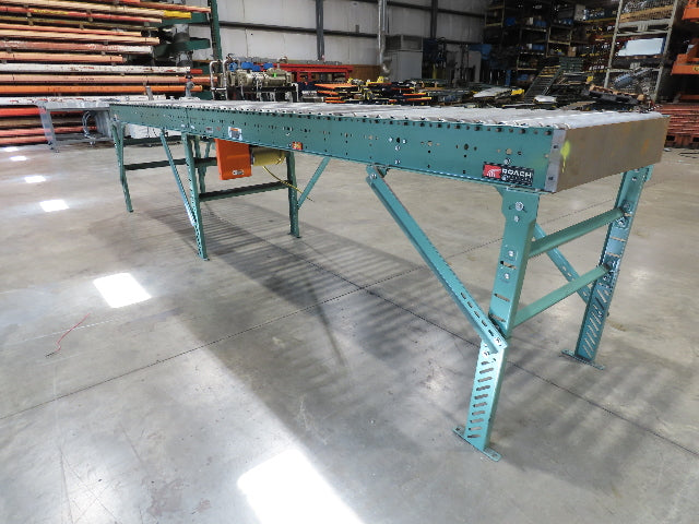 Roach 36"x 16' Live Roller Conveyor 33"BF Line Shaft O-Ring Drive 94fpm 460V 3PH