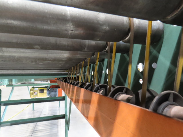 Roach 36"x 16' Live Roller Conveyor 33"BF Line Shaft O-Ring Drive 94fpm 460V 3PH