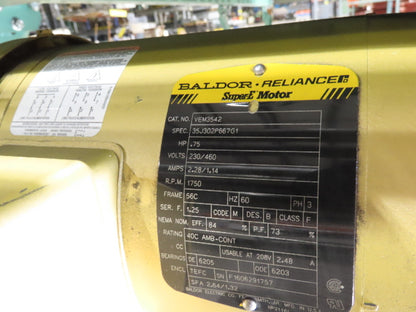 Roach 36"x 16' Live Roller Conveyor 33"BF Line Shaft O-Ring Drive 94fpm 460V 3PH