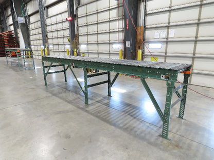 Roach 36"x 16' Live Roller Conveyor 33"BF Line Shaft O-Ring Drive 94fpm 460V 3PH