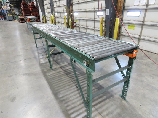 Roach 36"x 16' Live Roller Conveyor 33"BF Line Shaft O-Ring Drive 94fpm 460V 3PH
