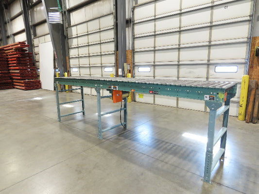 Roach 36"x 15' Live Roller Conveyor 33"BF Line Shaft O-Ring Drive 65fpm 460V 3PH