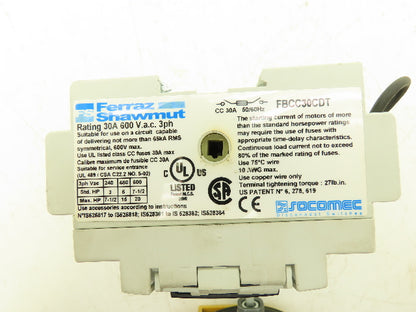 Ferraz Shawmut FBCC30CDT Fusible Disconnect Switch 600V 30A Exterior Handle