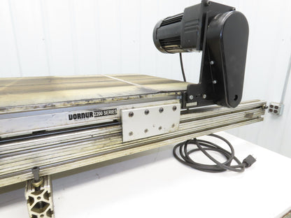 Dorner 2200 Series 21"W x 54"L Flat Belt Conveyor 115V 1PH End Drive 42fpm 530mm