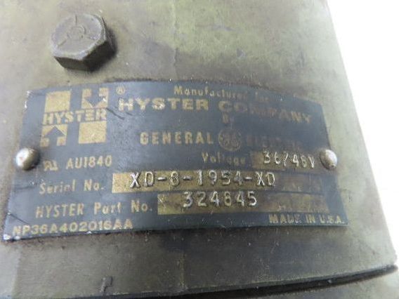 General Electric Hyster 324845 Forklift Electric Motor Hydraulic Pump 36/48VDC