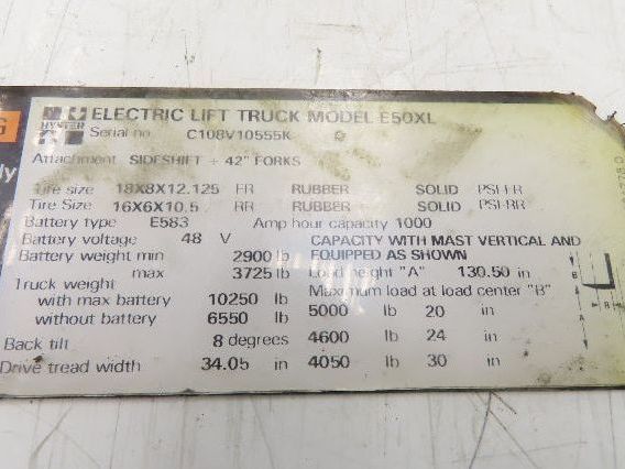 General Electric Hyster 324845 Forklift Electric Motor Hydraulic Pump 36/48VDC
