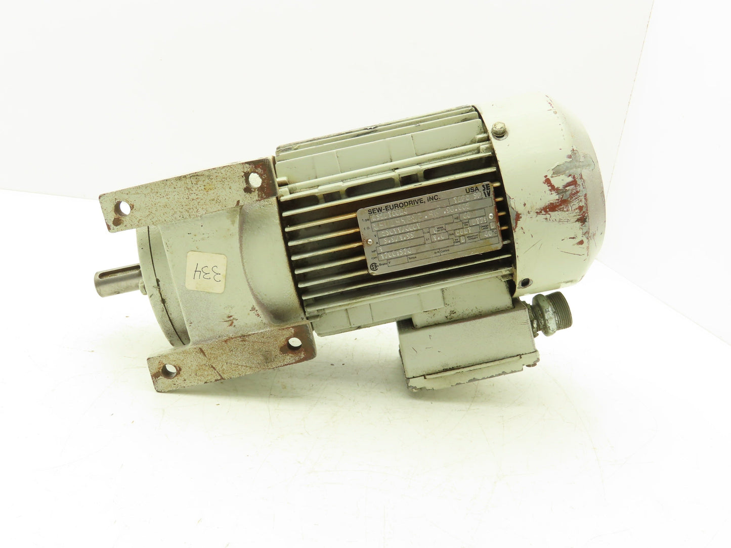 SEW Eurodrive R32DT80N4 Inline Gear Motor 4.5:1 Reducer 1Hp 230/460V 3Ph 374 RPM