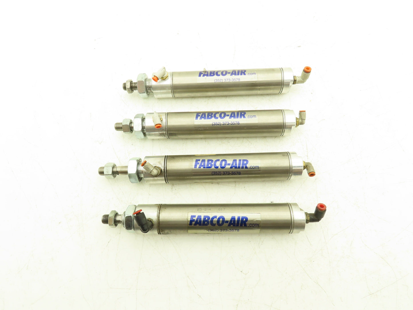 Fabco-Air 25-D-4 Pneumatic Air Cylinder 1-1/4" Bore 4-1/2" Stroke  Lot of 4