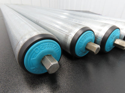 Damon 2250 Conveyor Roller 1.9"x 51"BF Poly-Vee Belt Galvanized Steel  Lot of 5