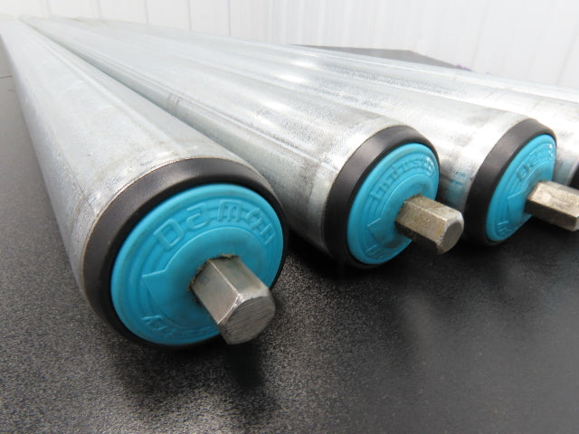 Damon 2250 Conveyor Roller 1.9"x 51"BF Poly-Vee Belt Galvanized Steel  Lot of 5