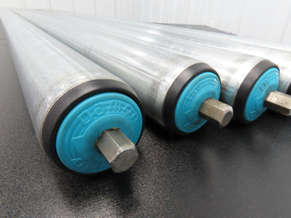Damon 2250 Conveyor Roller 1.9"x 51"BF Poly-Vee Belt Galvanized Steel  Lot of 5