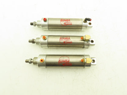 Bimba 313.75-DXP Pneumatic Air Cylinder 2" Bore 3-3/4" Stroke 5/8" Rod Lot of 3